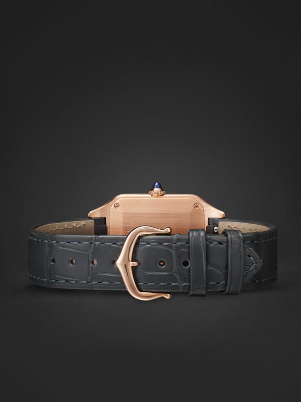 Santos-Dumont Small 38mm 18-Karat Rose Gold and Alligator Watch, Ref. No. WSSA0086 - E1