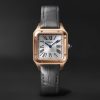 Santos-Dumont Small 38mm 18-Karat Rose Gold and Alligator Watch, Ref. No. WSSA0086