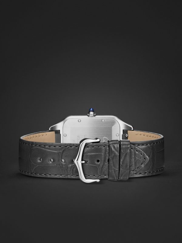 Santos-Dumont Extra-Large Hand-Wound 46.6mm 18-Karat Gold, Stainless Steel and Alligator Watch, Ref. No. W2SA0034 - E2 Santos-Dumont Extra-Large Hand-Wound 46.6mm 18-Karat Gold, Stainless Steel and Alligator Watch, Ref. No. W2SA0034 - E2