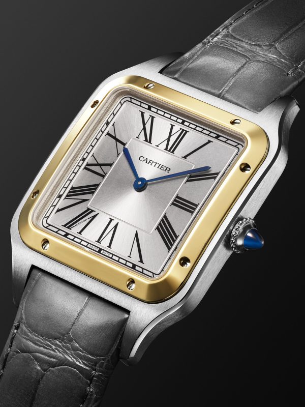 Santos-Dumont Extra-Large Hand-Wound 46.6mm 18-Karat Gold, Stainless Steel and Alligator Watch, Ref. No. W2SA0034 - FR Santos-Dumont Extra-Large Hand-Wound 46.6mm 18-Karat Gold, Stainless Steel and Alligator Watch, Ref. No. W2SA0034 - FR