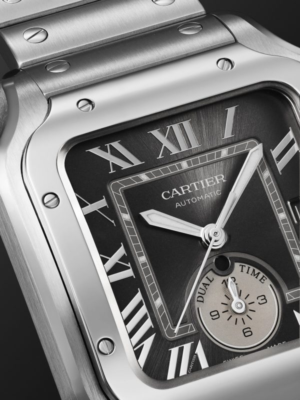 Santos de Cartier Automatic GMT 40.2mm Interchangeable Stainless Steel and Alligator Watch, Ref. No. WSSA0076 - CU Santos de Cartier Automatic GMT 40.2mm Interchangeable Stainless Steel and Alligator Watch, Ref. No. WSSA0076 - CU