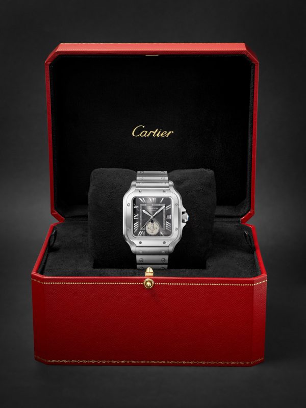 Santos de Cartier Automatic GMT 40.2mm Interchangeable Stainless Steel and Alligator Watch, Ref. No. WSSA0076 - E3 Santos de Cartier Automatic GMT 40.2mm Interchangeable Stainless Steel and Alligator Watch, Ref. No. WSSA0076 - E3