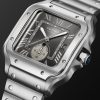 Santos de Cartier Automatic GMT 40.2mm Interchangeable Stainless Steel and Alligator Watch, Ref. No. WSSA0076 - FR Santos de Cartier Automatic GMT 40.2mm Interchangeable Stainless Steel and Alligator Watch, Ref. No. WSSA0076 - FR