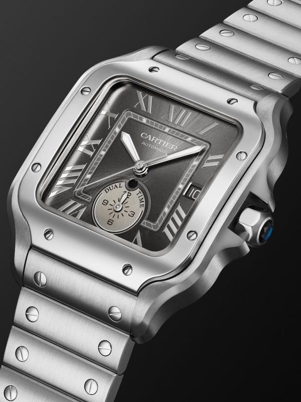 Santos de Cartier Automatic GMT 40.2mm Interchangeable Stainless Steel and Alligator Watch, Ref. No. WSSA0076 - FR Santos de Cartier Automatic GMT 40.2mm Interchangeable Stainless Steel and Alligator Watch, Ref. No. WSSA0076 - FR