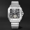 Santos de Cartier Automatic GMT 40.2mm Interchangeable Stainless Steel and Alligator Watch, Ref. No. WSSA0076 Santos de Cartier Automatic GMT 40.2mm Interchangeable Stainless Steel and Alligator Watch, Ref. No. WSSA0076