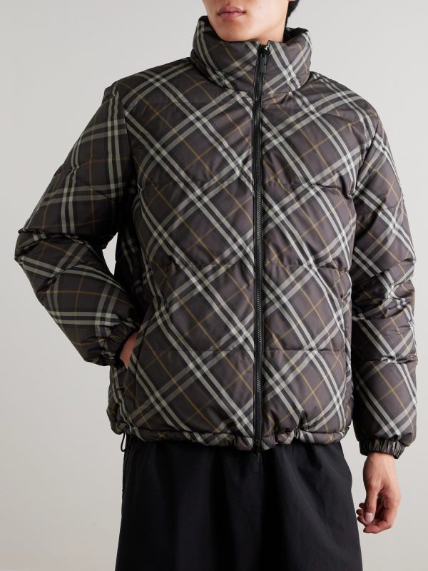 Reversible Checked Quilted Shell Down Jacket - FR