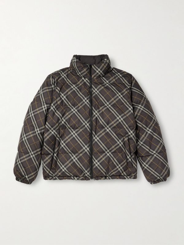Reversible Checked Quilted Shell Down Jacket