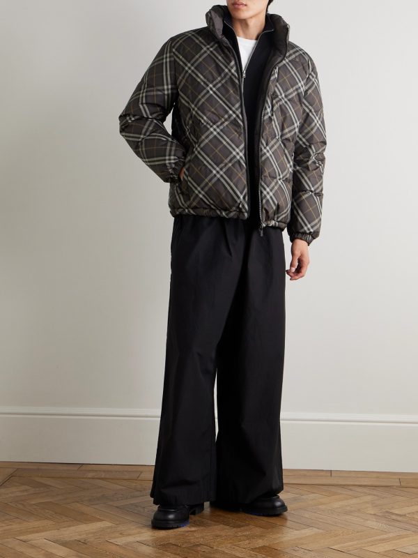 Reversible Checked Quilted Shell Down Jacket - OU