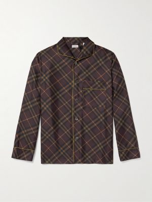 Piped Checked Silk Shirt Piped Checked Silk Shirt