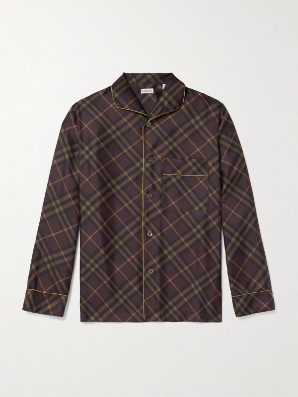 Piped Checked Silk Shirt Piped Checked Silk Shirt