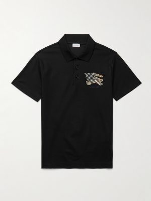 Logo-Embroidered Appliquéd Cotton-Piqué Polo Shirt Logo-Embroidered Appliquéd Cotton-Piqué Polo Shirt