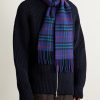 Fringed Checked Cashmere Scarf - OU Fringed Checked Cashmere Scarf - OU