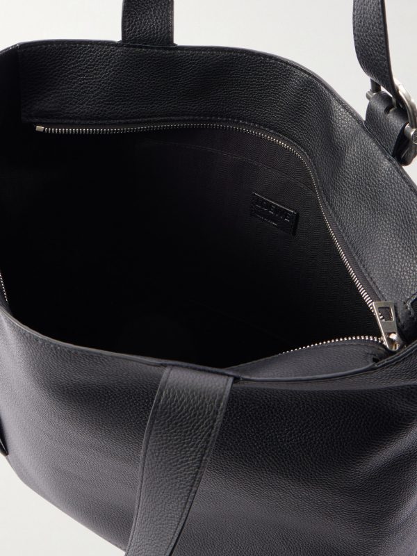 Loop Logo-Debossed Full-Grain Leather Tote Bag - E1 Loop Logo-Debossed Full-Grain Leather Tote Bag - E1