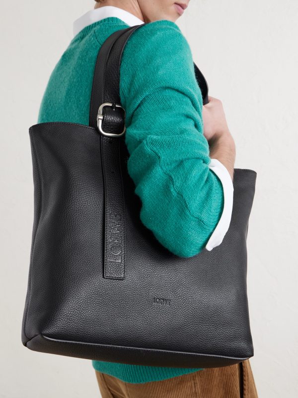 Loop Logo-Debossed Full-Grain Leather Tote Bag - FR Loop Logo-Debossed Full-Grain Leather Tote Bag - FR