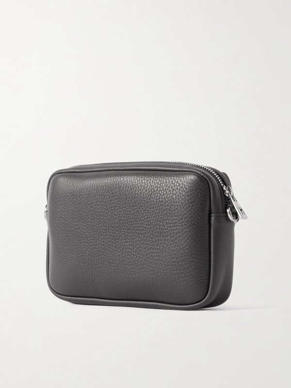 Pebble Full-Grain Leather Messenger Bag - BK