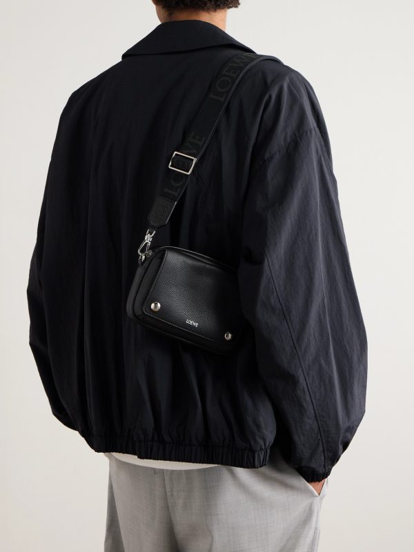 Pebble Full-Grain Leather Messenger Bag - OU Pebble Full-Grain Leather Messenger Bag - OU