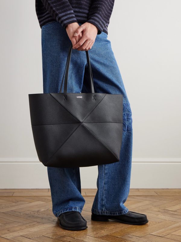 Puzzle Fold Leather Tote - OU Puzzle Fold Leather Tote - OU