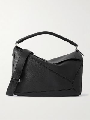 Puzzle Edge Large Logo-Debossed Full-Grain Leather Messenger Bag Puzzle Edge Large Logo-Debossed Full-Grain Leather Messenger Bag