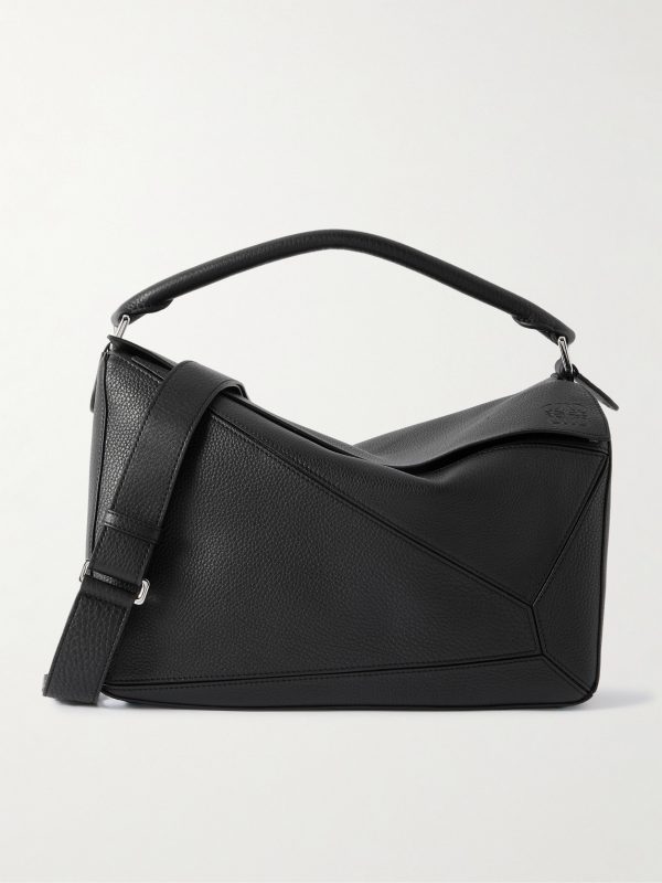 Puzzle Edge Large Logo-Debossed Full-Grain Leather Messenger Bag Puzzle Edge Large Logo-Debossed Full-Grain Leather Messenger Bag