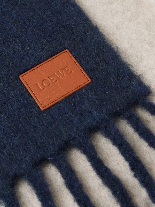 Logo-Appliquéd Fringed Two-Tone Alpaca and Wool-Blend Scarf - CU Logo-Appliquéd Fringed Two-Tone Alpaca and Wool-Blend Scarf - CU