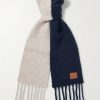 Logo-Appliquéd Fringed Two-Tone Alpaca and Wool-Blend Scarf Logo-Appliquéd Fringed Two-Tone Alpaca and Wool-Blend Scarf