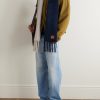 Logo-Appliquéd Fringed Two-Tone Alpaca and Wool-Blend Scarf - OU Logo-Appliquéd Fringed Two-Tone Alpaca and Wool-Blend Scarf - OU
