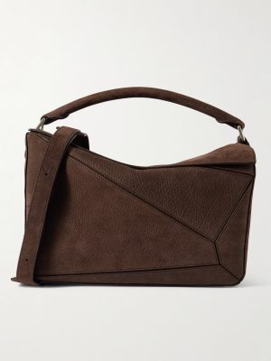Puzzle Edge Large Logo-Debossed Nubuck Messenger Bag Puzzle Edge Large Logo-Debossed Nubuck Messenger Bag