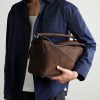 Puzzle Edge Large Logo-Debossed Nubuck Messenger Bag - OU Puzzle Edge Large Logo-Debossed Nubuck Messenger Bag - OU