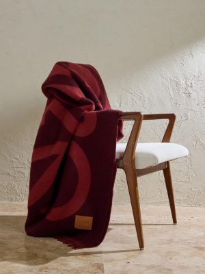 Anagram Leather-Appliquéd Fringed Logo-Jacquard Wool and Cashmere-Blend Blanket