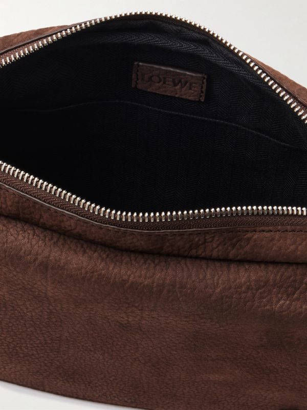 Pebble Embellished Full-Grain Nubuck Messenger Bag - E1 Pebble Embellished Full-Grain Nubuck Messenger Bag - E1
