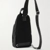 Flex Sling Leather and Suede-Trimmed Canvas Bag - BK