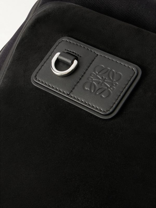 Flex Logo-Embossed Suede and Canvas Backpack - CU