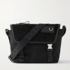 Leather-Trimmed Suede and Canvas Messenger Bag Leather-Trimmed Suede and Canvas Messenger Bag