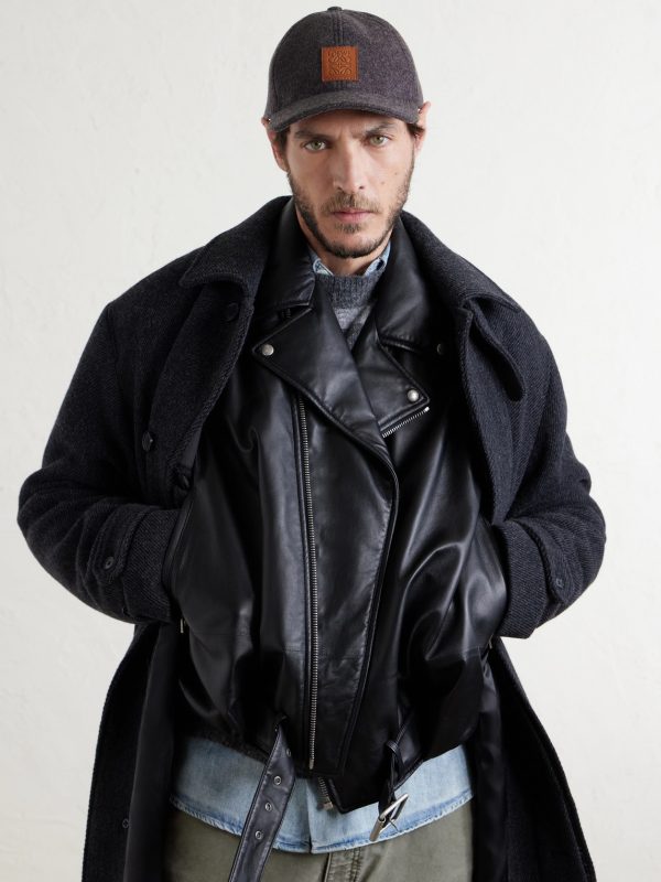 Logo-Appliquéd Leather-Trimmed Wool-Blend Baseball Cap - FR