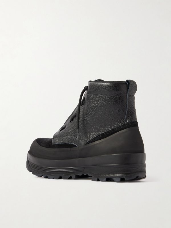 Spezzamonte Rubber-Trimmed Suede and Full-Grain Leather Boots - BK Spezzamonte Rubber-Trimmed Suede and Full-Grain Leather Boots - BK