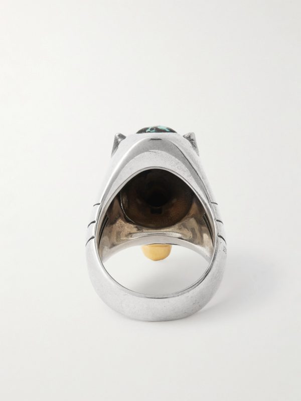 + Yellowstone Forever Lamar Sterling Silver, 18-Karat Gold and Turquoise Ring - BK + Yellowstone Forever Lamar Sterling Silver, 18-Karat Gold and Turquoise Ring - BK