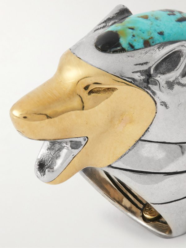 + Yellowstone Forever Lamar Sterling Silver, 18-Karat Gold and Turquoise Ring - CU + Yellowstone Forever Lamar Sterling Silver, 18-Karat Gold and Turquoise Ring - CU