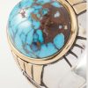 Bo-Jo-Ring Sterling Silver, 18-Karat Gold and Apache Turquoise Ring - CU