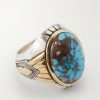 Bo-Jo-Ring Sterling Silver, 18-Karat Gold and Apache Turquoise Ring