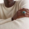 Bo-Jo-Ring Sterling Silver, 18-Karat Gold and Apache Turquoise Ring - OU
