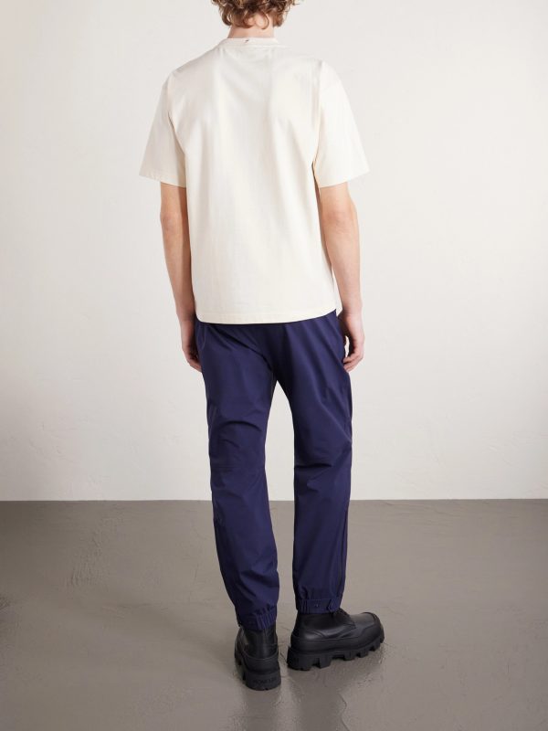 Logo-Appliquéd Chambray-Trimmed Stretch Cotton-Jersey T-Shirt - BK