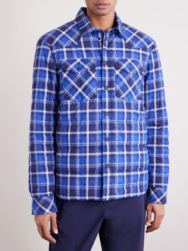 Gelt Quilted Checked Cotton-Blend Down Shirt Jacket - FR Gelt Quilted Checked Cotton-Blend Down Shirt Jacket - FR