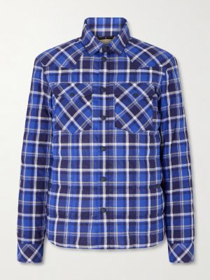 Gelt Quilted Checked Cotton-Blend Down Shirt Jacket