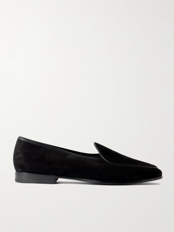 The Belgian Leather-Trimmed Suede Loafers The Belgian Leather-Trimmed Suede Loafers
