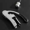 Up & Down Silver-Tone and Leather Corkscrew and Champagne Stopper Set - E1