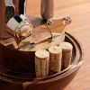 Oeno Motion Groom Walnut Wood, Glass and Steel Corkscrew Set - CU