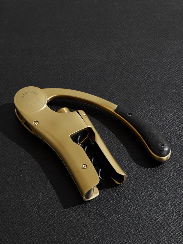 Oeno Motion Nomad Gold-Tone and Leather Corkscrew Set - E1 Oeno Motion Nomad Gold-Tone and Leather Corkscrew Set - E1