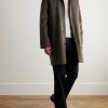 + N.Peal Cashmere Tucci Leather-Trimmed Half-Zip Sweater - OU