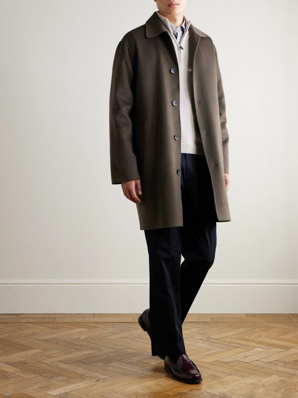 + N.Peal Cashmere Tucci Leather-Trimmed Half-Zip Sweater - OU