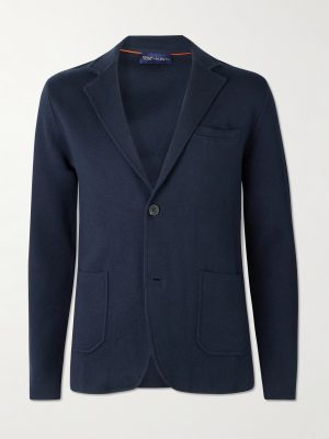 + Stanley Tucci Cashmere Cotton, Silk and Cashmere-Blend Blazer + Stanley Tucci Cashmere Cotton, Silk and Cashmere-Blend Blazer